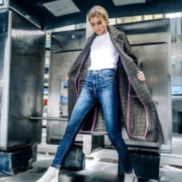 Avec Les Filles Double Face Plaid Wool Blend Jacket Small - Picture 1 of 6